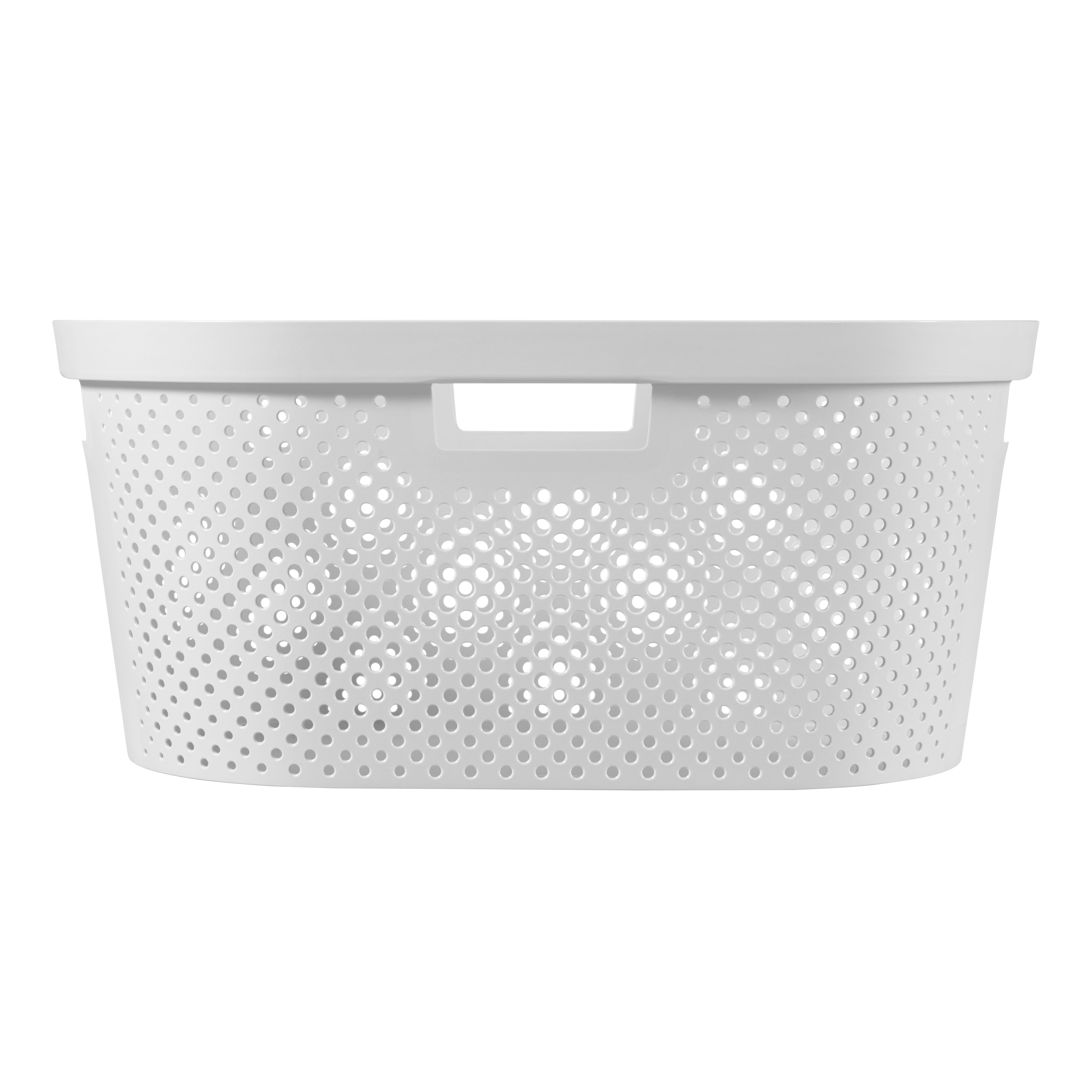 Curver Infinity White Dot Plastic Laundry basket, 40L | Tradepoint