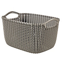 Curver Knit collection Harvest brown Plastic Storage basket (H)14cm (W)25cm