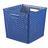 Curver My style Blue rattan effect Plastic Nestable Storage basket (H)28cm (W)33cm