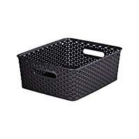 Curver My Style Dark grey Plastic Stackable Storage basket (H)13cm (W)36cm (D)30cm
