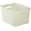 Curver My style White rattan effect Plastic Nestable Storage basket (H)22cm (W)30cm