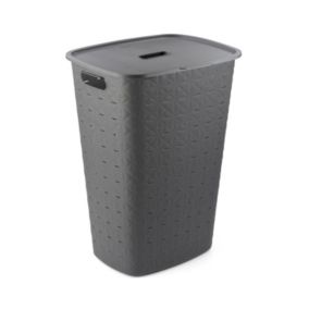 Curver Softex Grey Plastic Large Laundry hamper, 56L