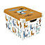 Curver Stockholm White & Orange Llama 22L Large Stackable Storage box with Lid