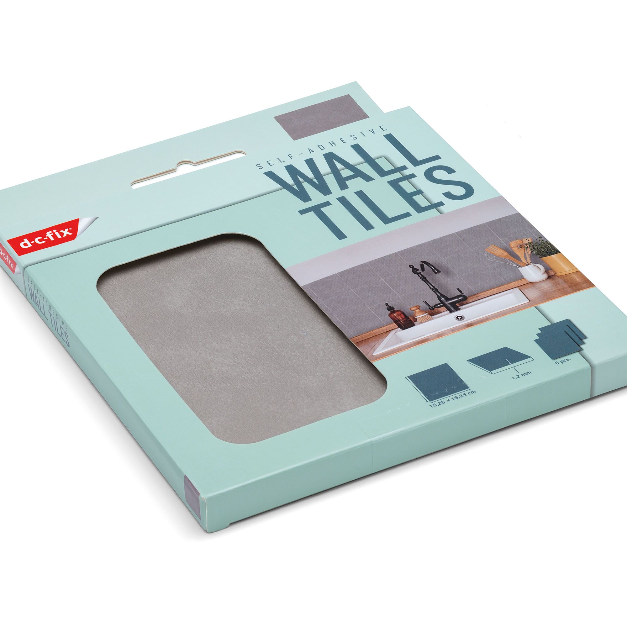 D-C-Fix Light Grey Self-adhesive Tile, 0.14m²