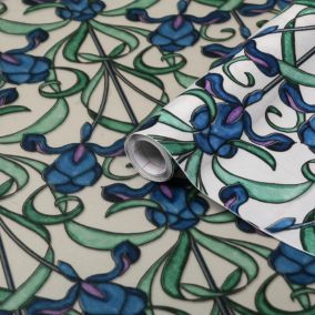 D-C-Fix Minster Floral Blue Self-adhesive film (L)2m (W)450mm