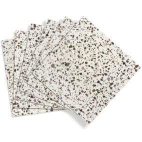 D-C-Fix White & Brown Patterned Stone effect Vinyl tile, Pack of 11