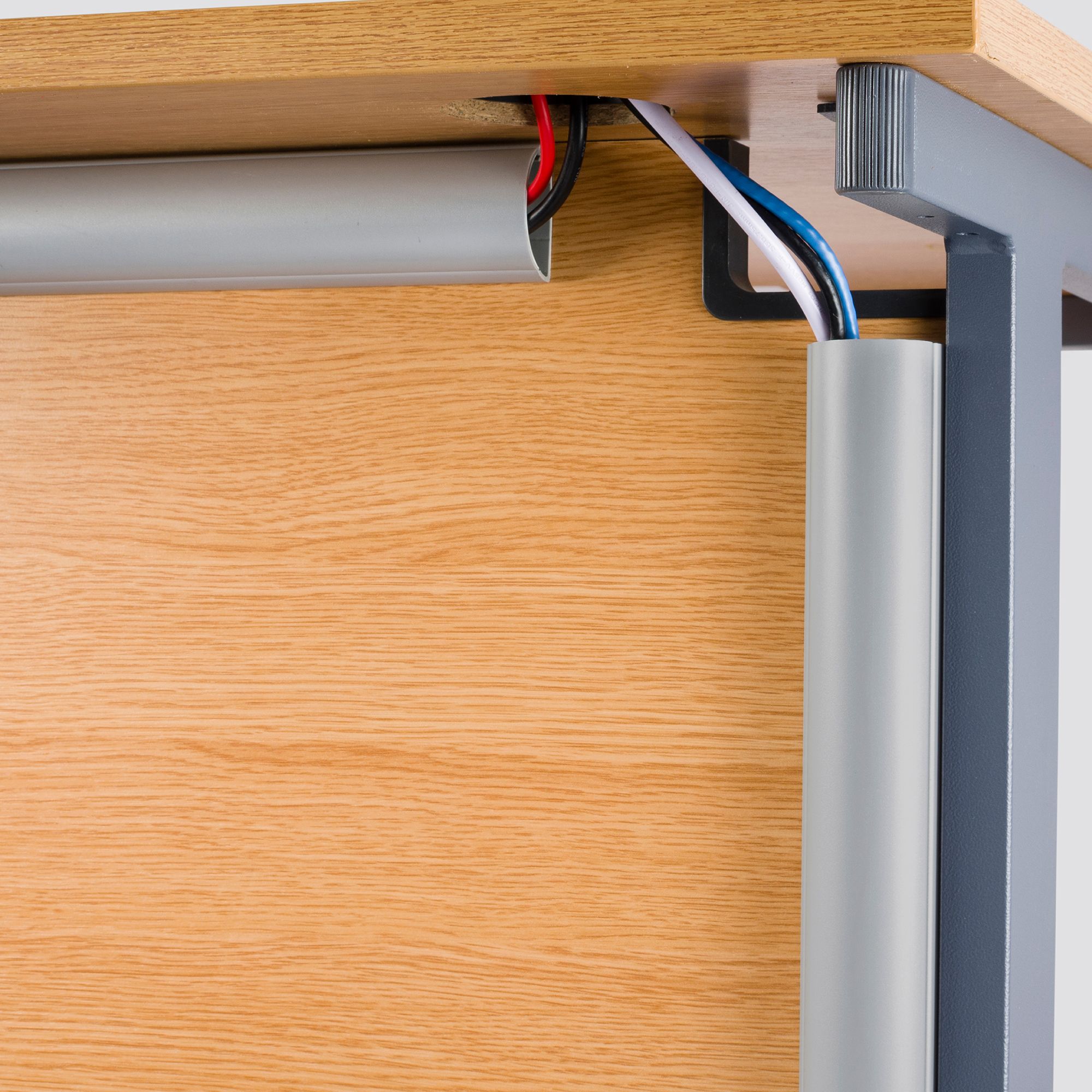 D-Line Aluminium effect Semi-circle Decorative trunking,(W)50mm (L)1m (H)25mm