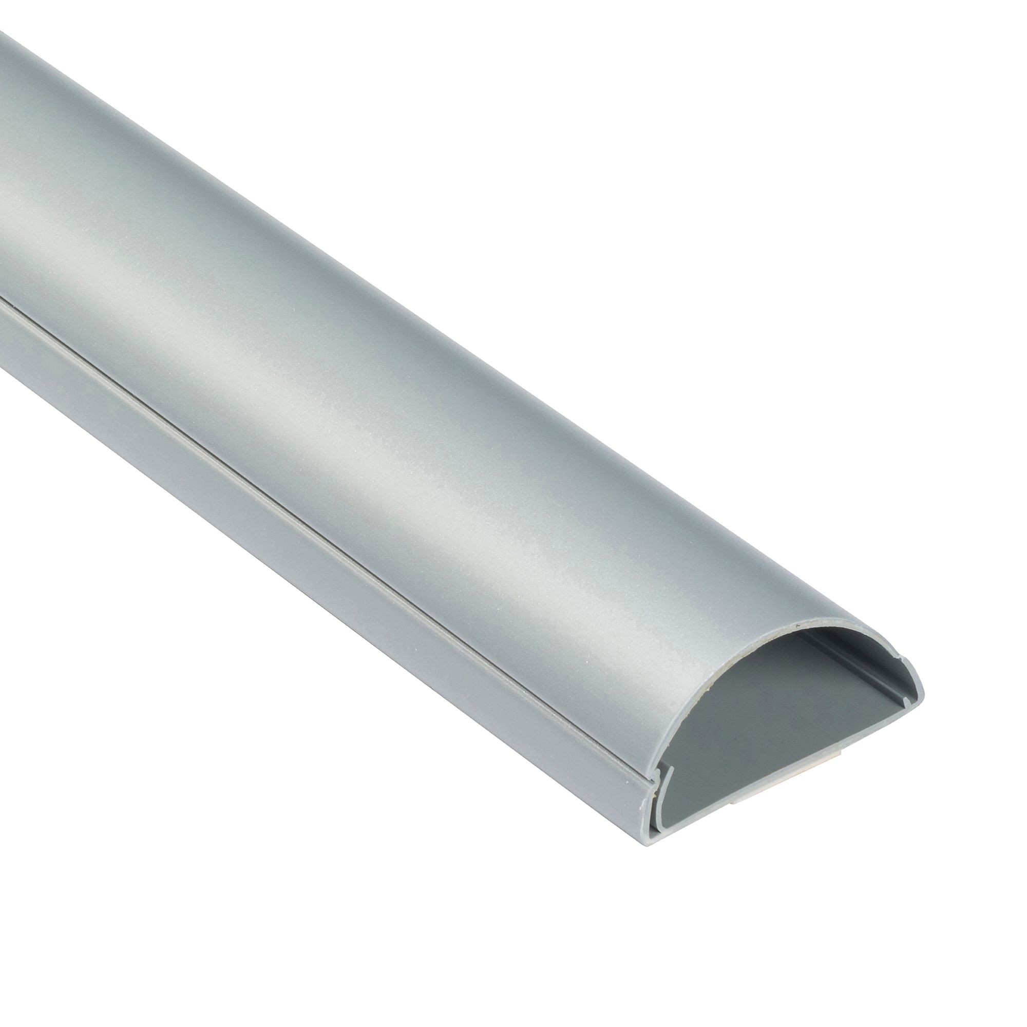 D-Line Aluminium effect Semi-circle Decorative trunking,(W)50mm (L)1m (H)25mm
