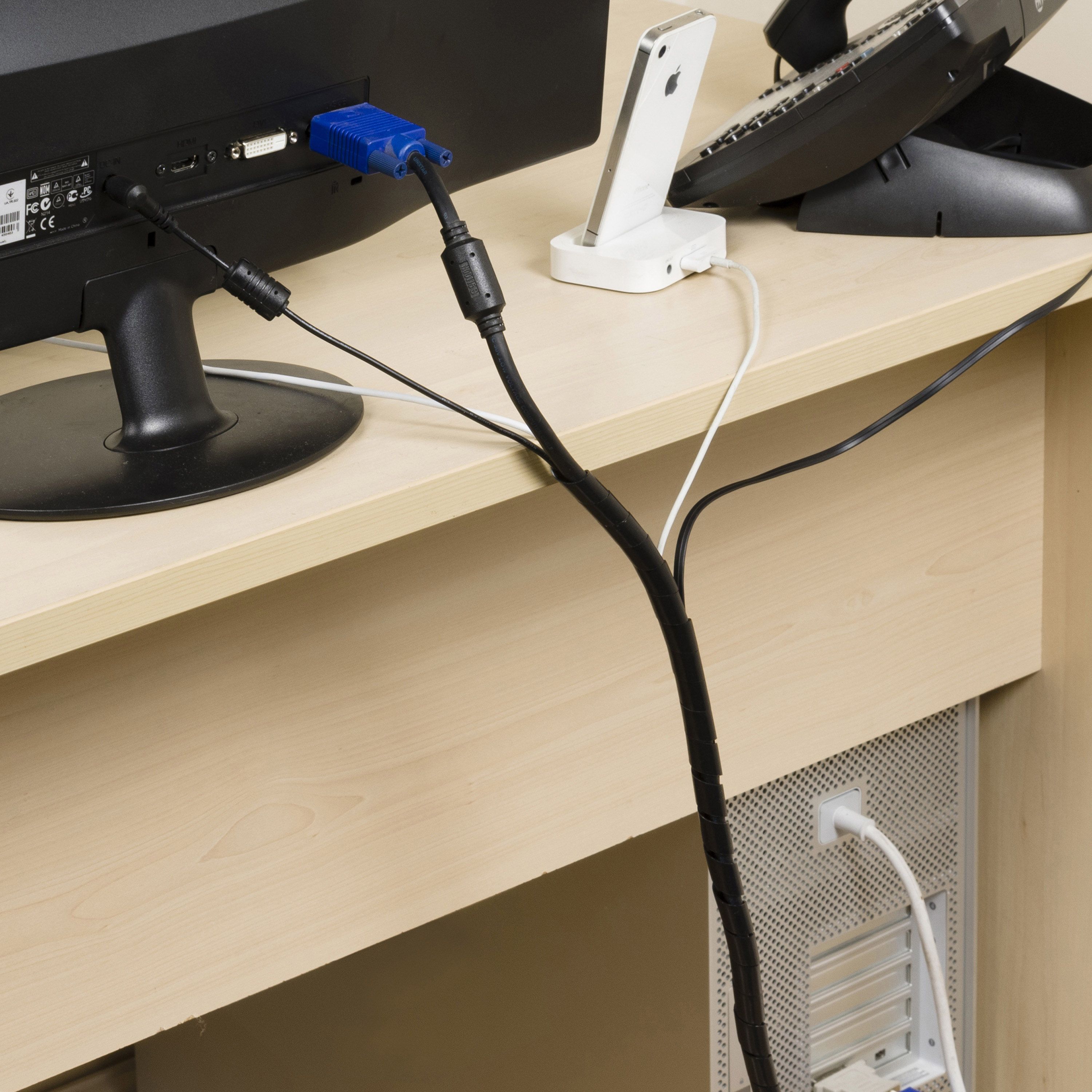 D-Line Black 10mm Cable wrap, (L)2.5m