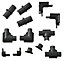 D-Line Black 13 Piece Micro trunking accessory (D)8mm, (W)16mm