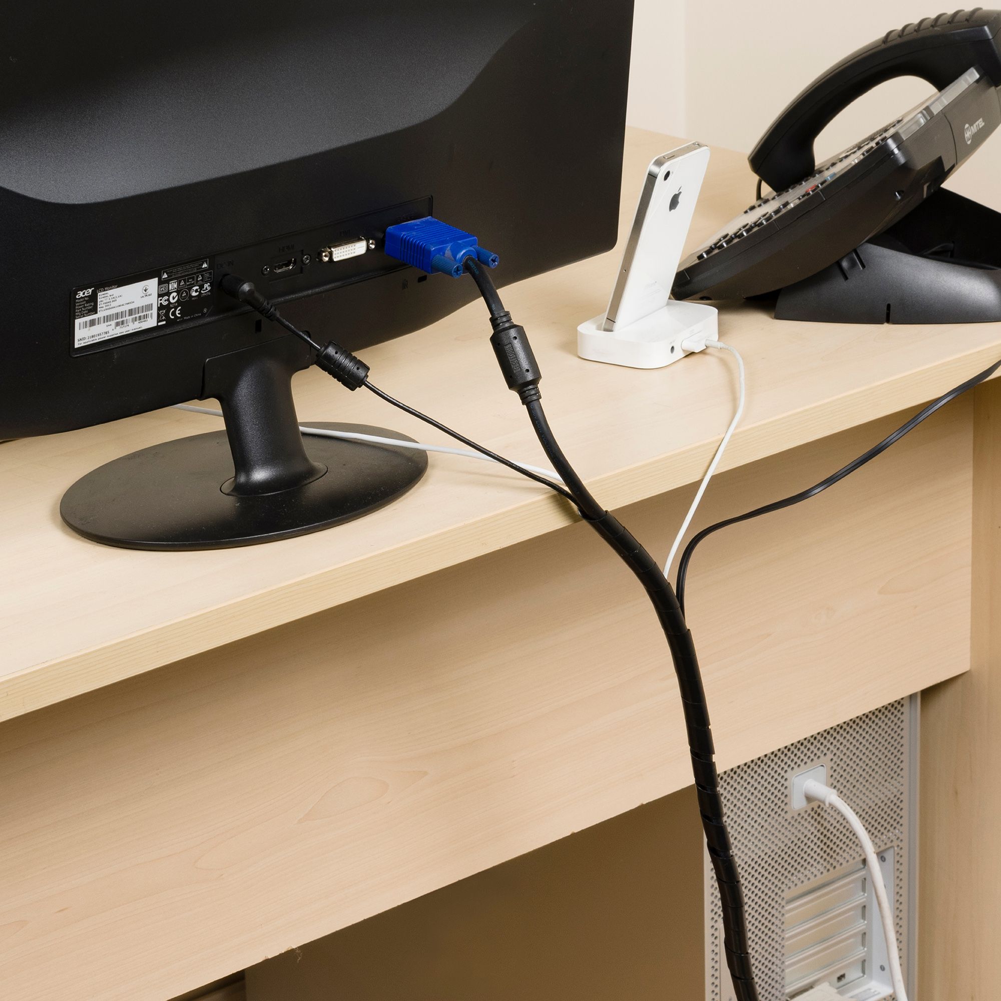 D-Line Black 4 Piece Cable tidy kit