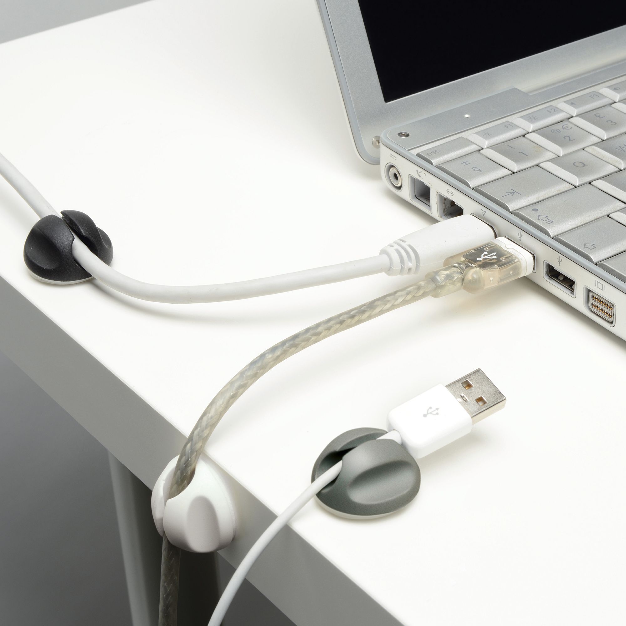 D-Line Black 4 Piece Cable tidy kit