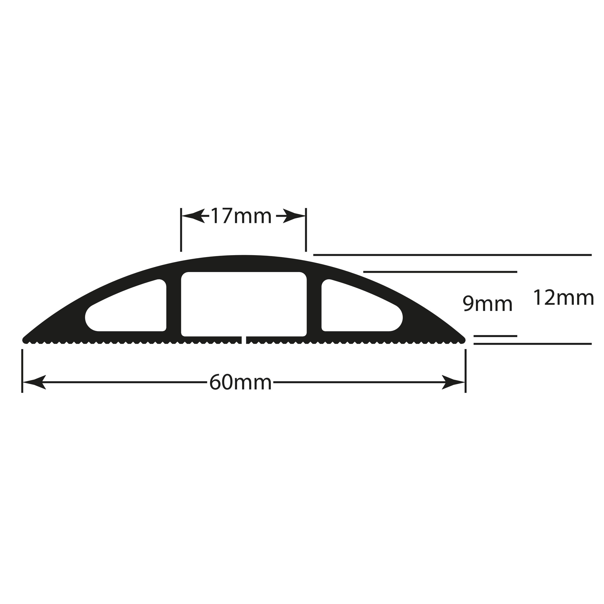 D-Line Black Floor cable cover, (L)1.8m