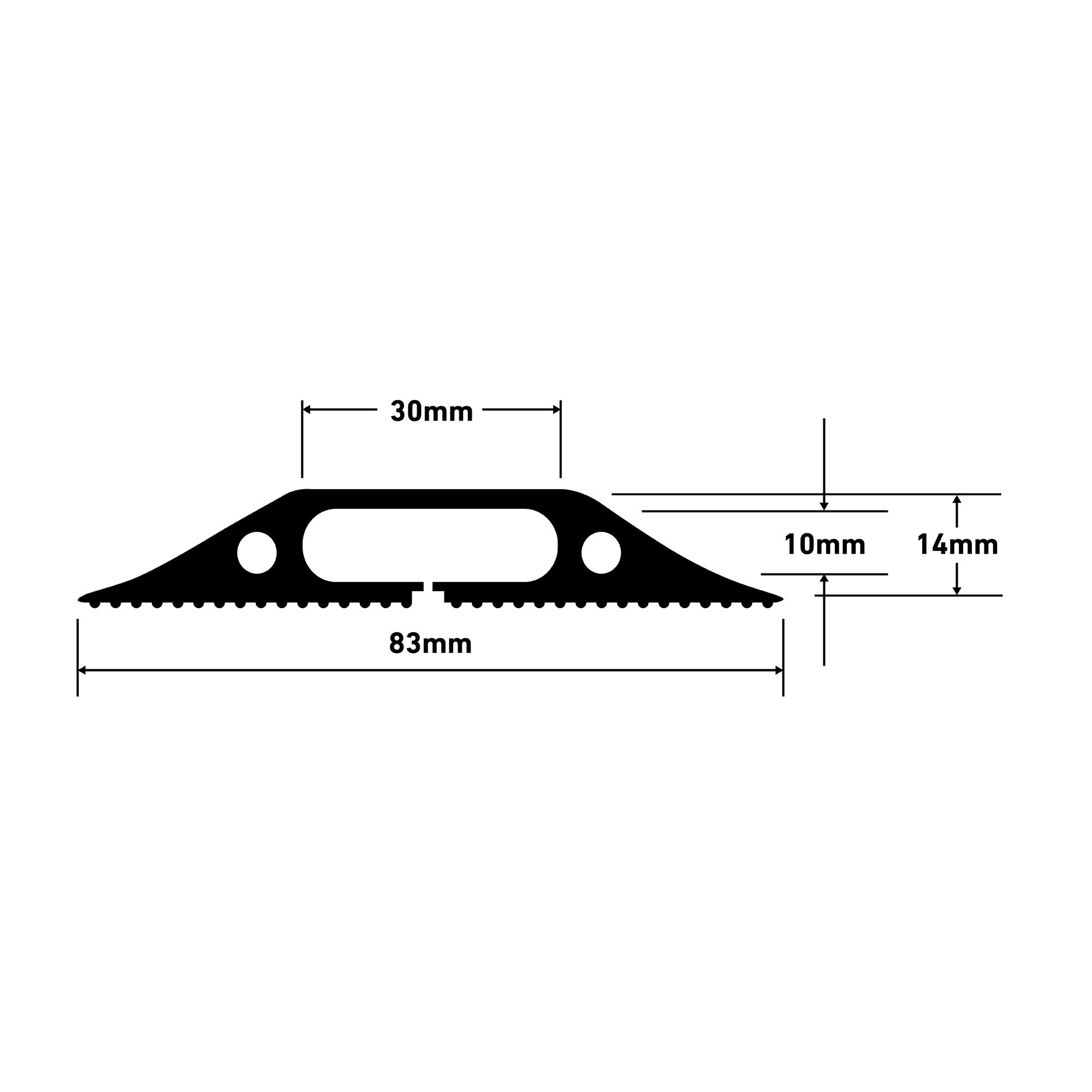 D-Line Black Floor cable cover, (L)1.8m