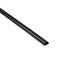 D Line Black Semi-circle Decorative trunking,(W)10mm (L)2m (H)20mm