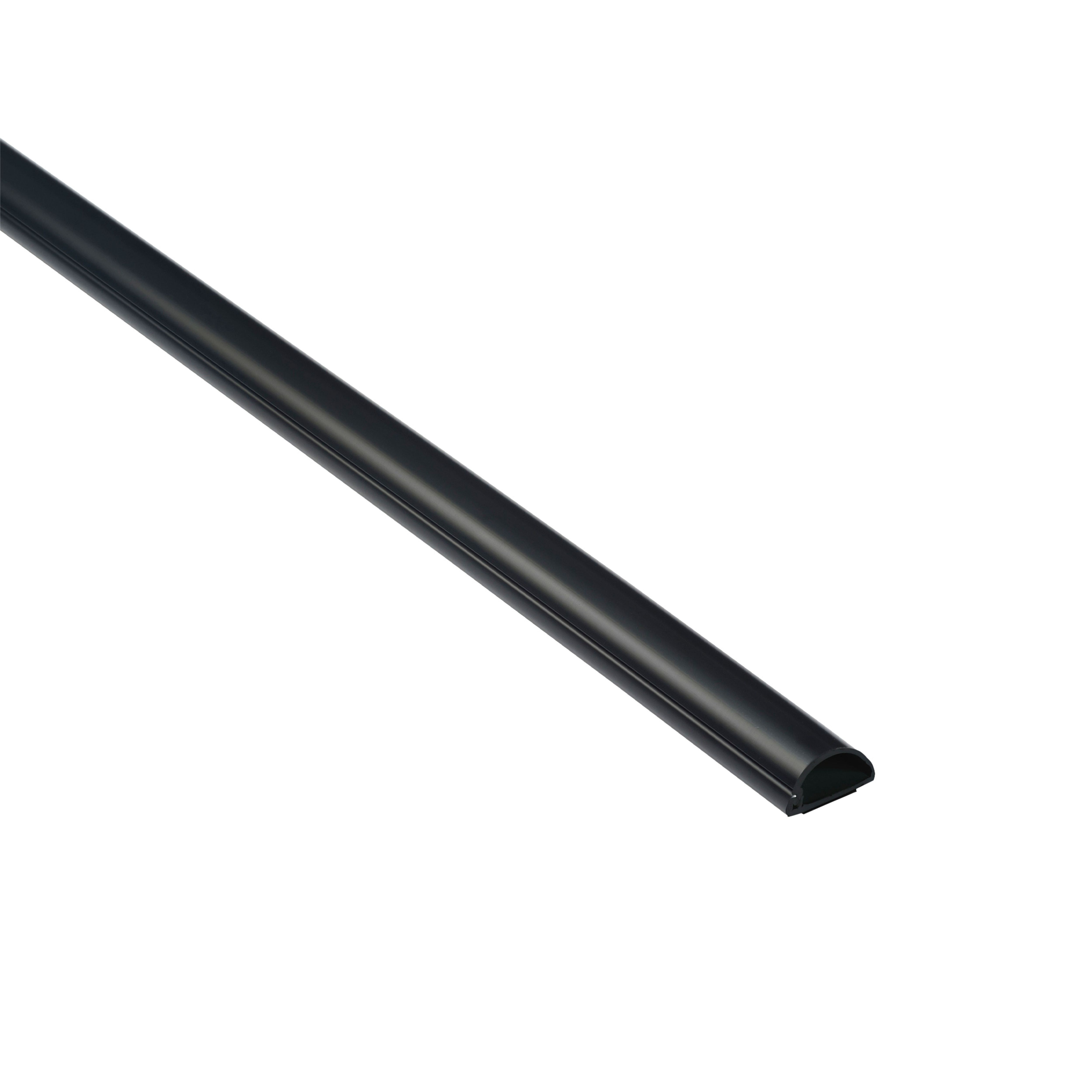 D Line Black Semi-circle Decorative trunking,(W)10mm (L)2m (H)20mm