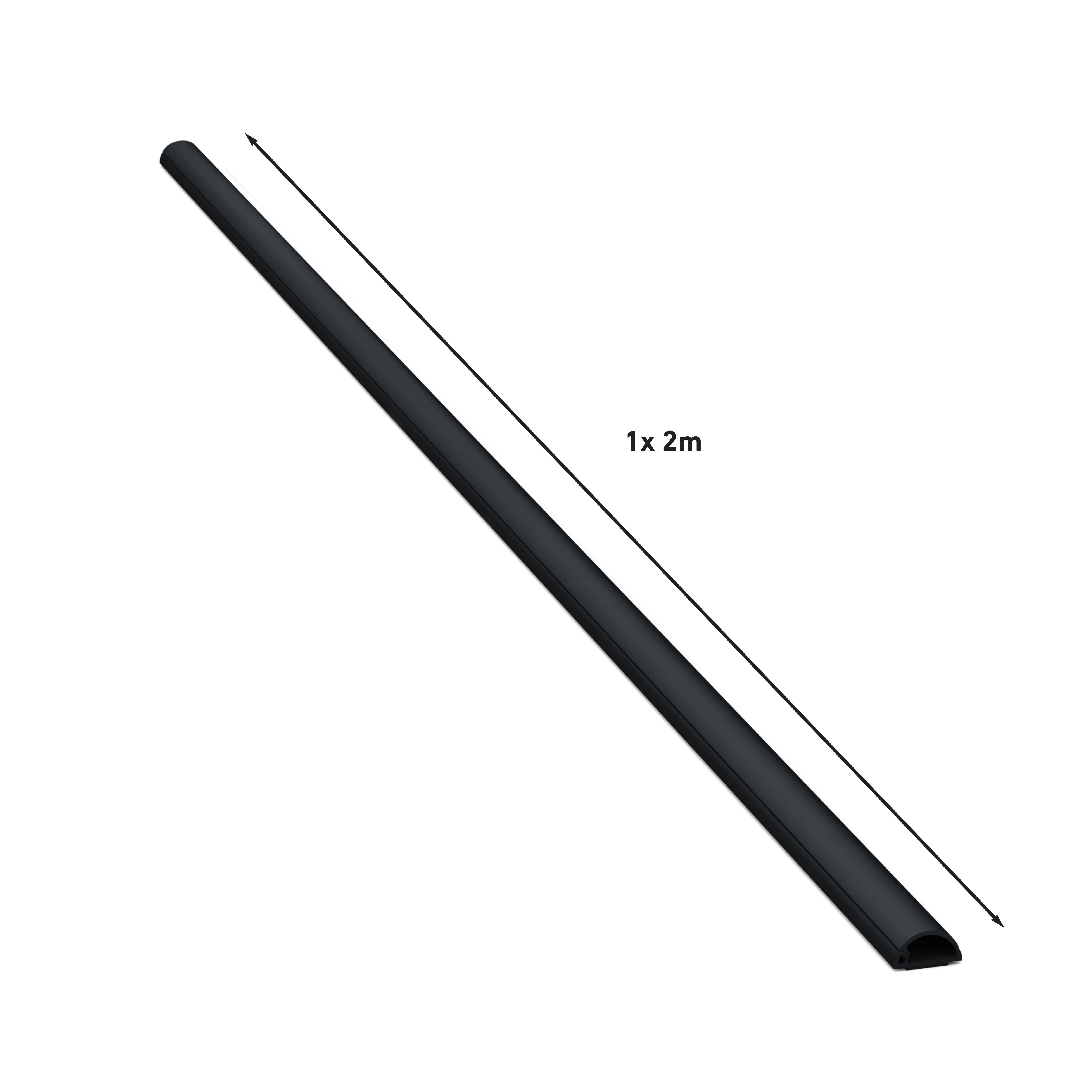 D Line Black Semi-circle Decorative trunking,(W)10mm (L)2m (H)20mm
