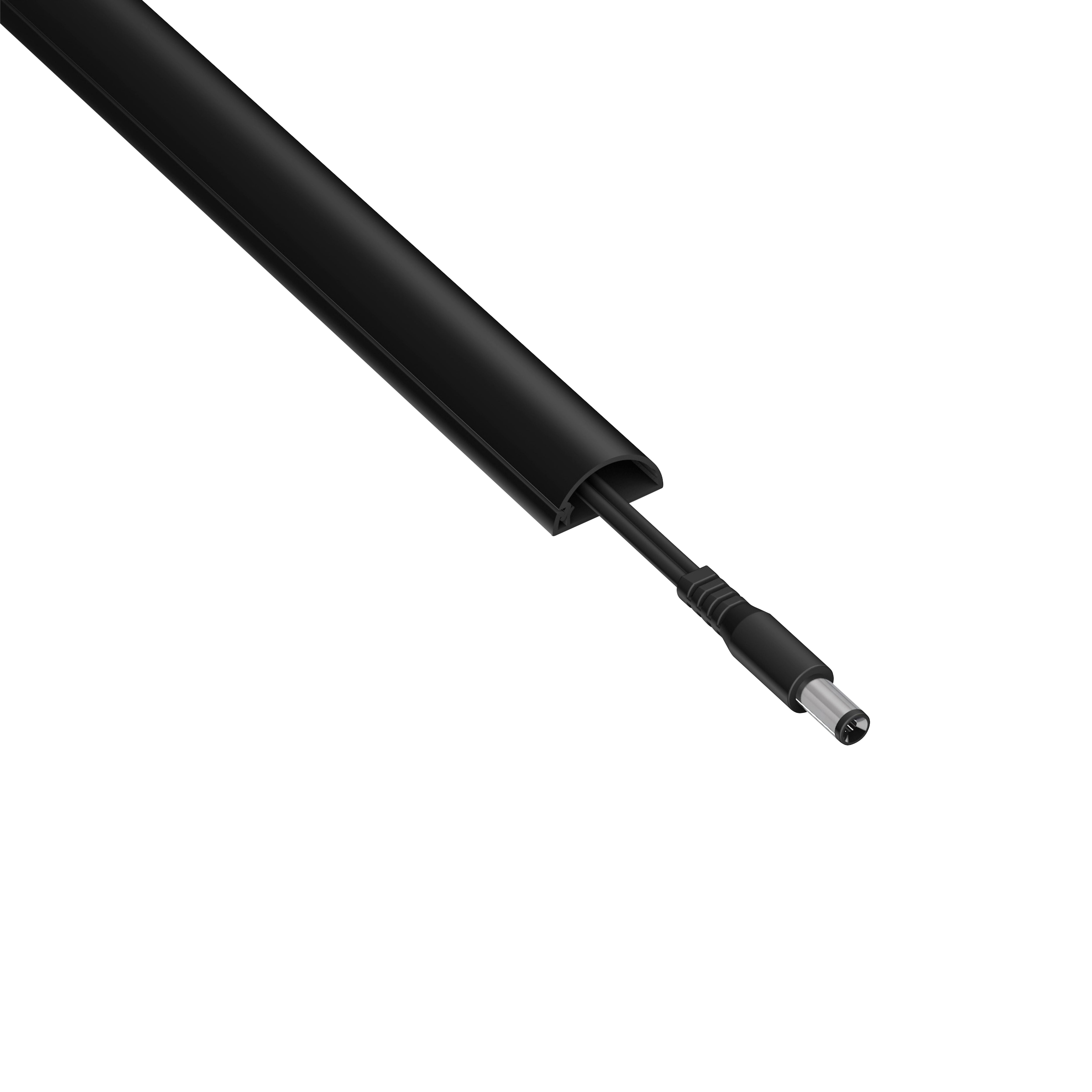 D Line Black Semi-circle Decorative trunking,(W)10mm (L)2m (H)20mm