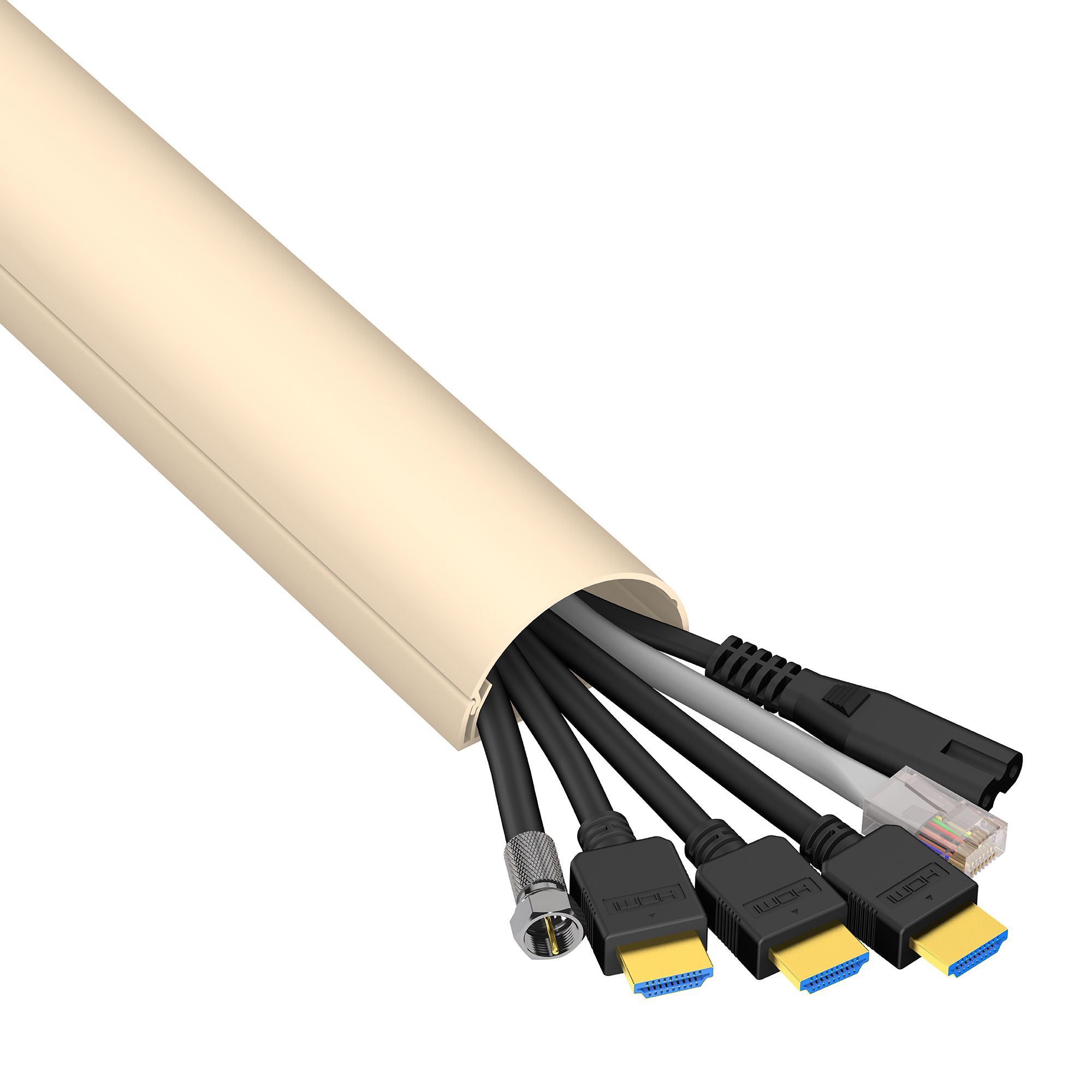 D-Line Magnolia Semi-circle Decorative trunking,(W)50mm (L)1m (H)25mm