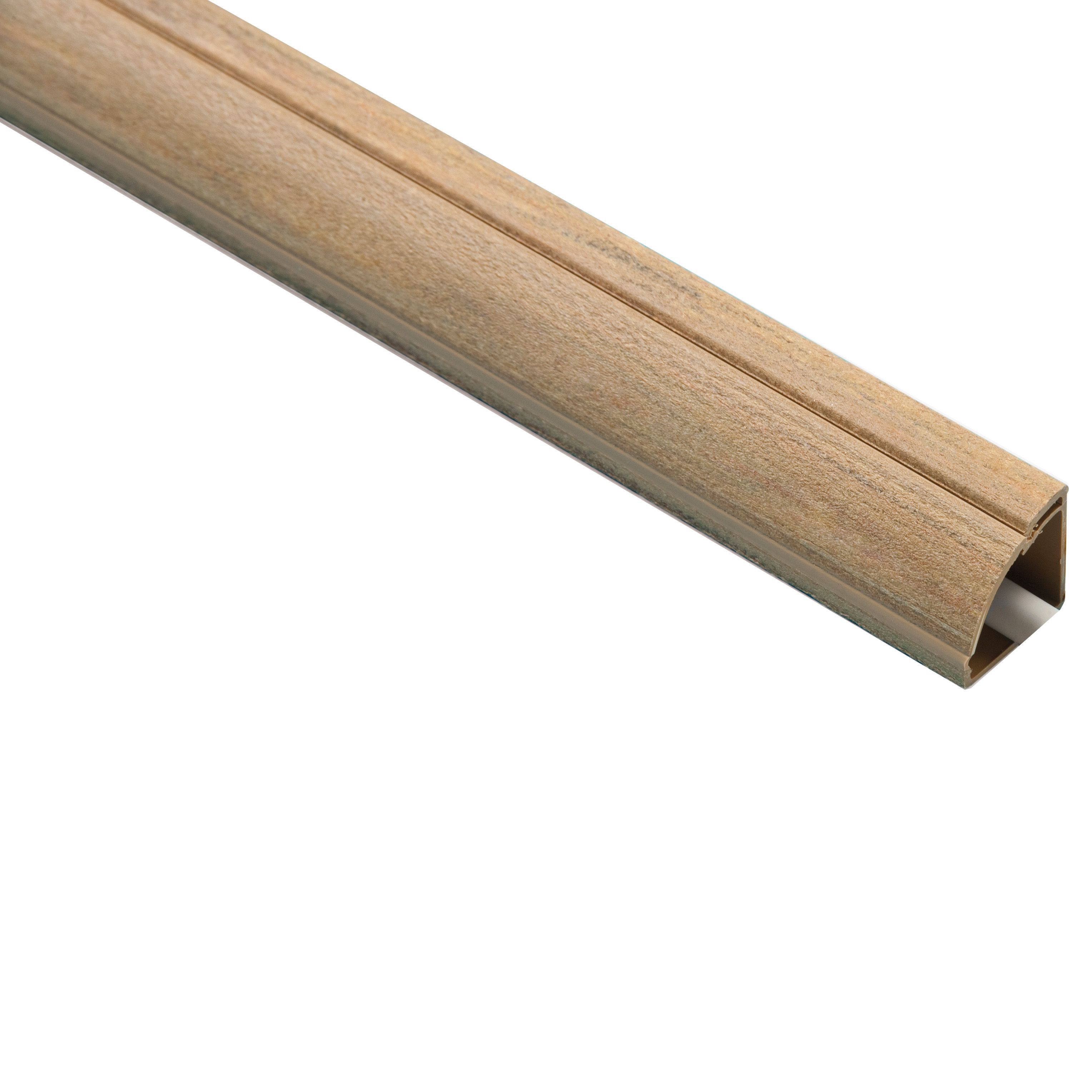 D-Line Oak effect Quarter-circle Trunking length,(W)22mm (L)2m (H)22mm