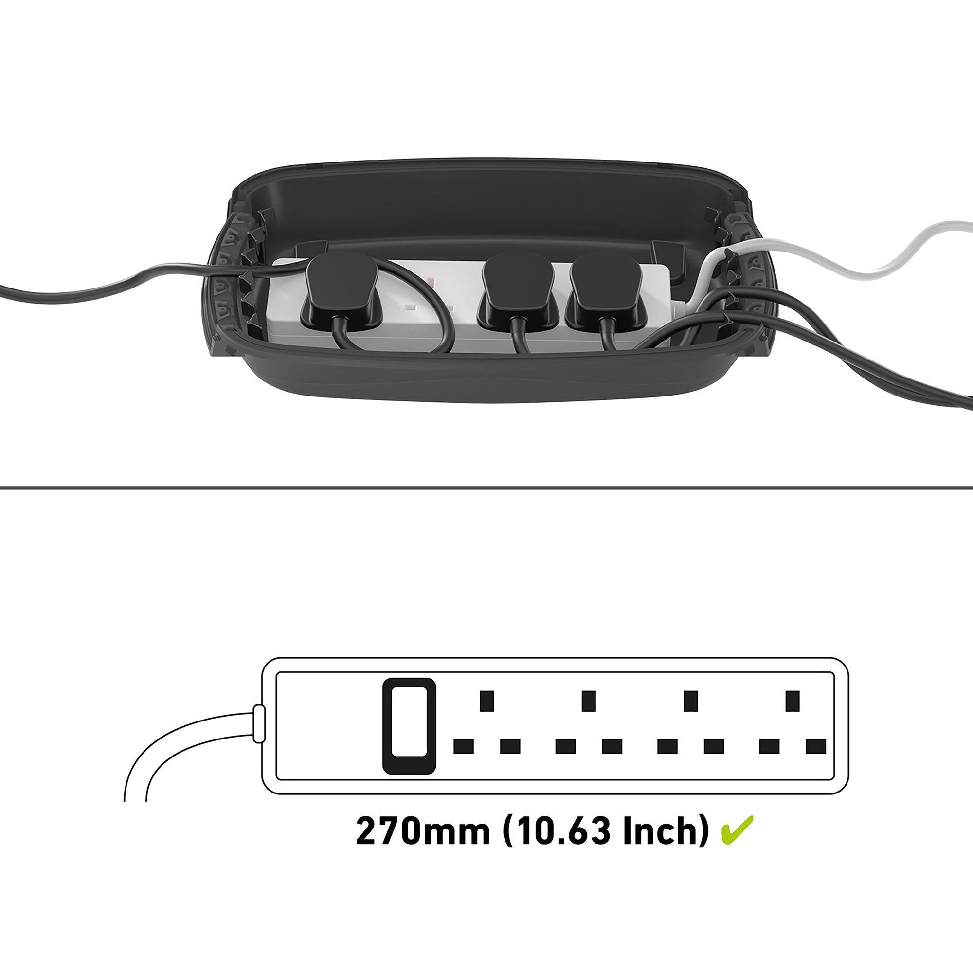 D-Line Outdoor Black Cable tidy unit