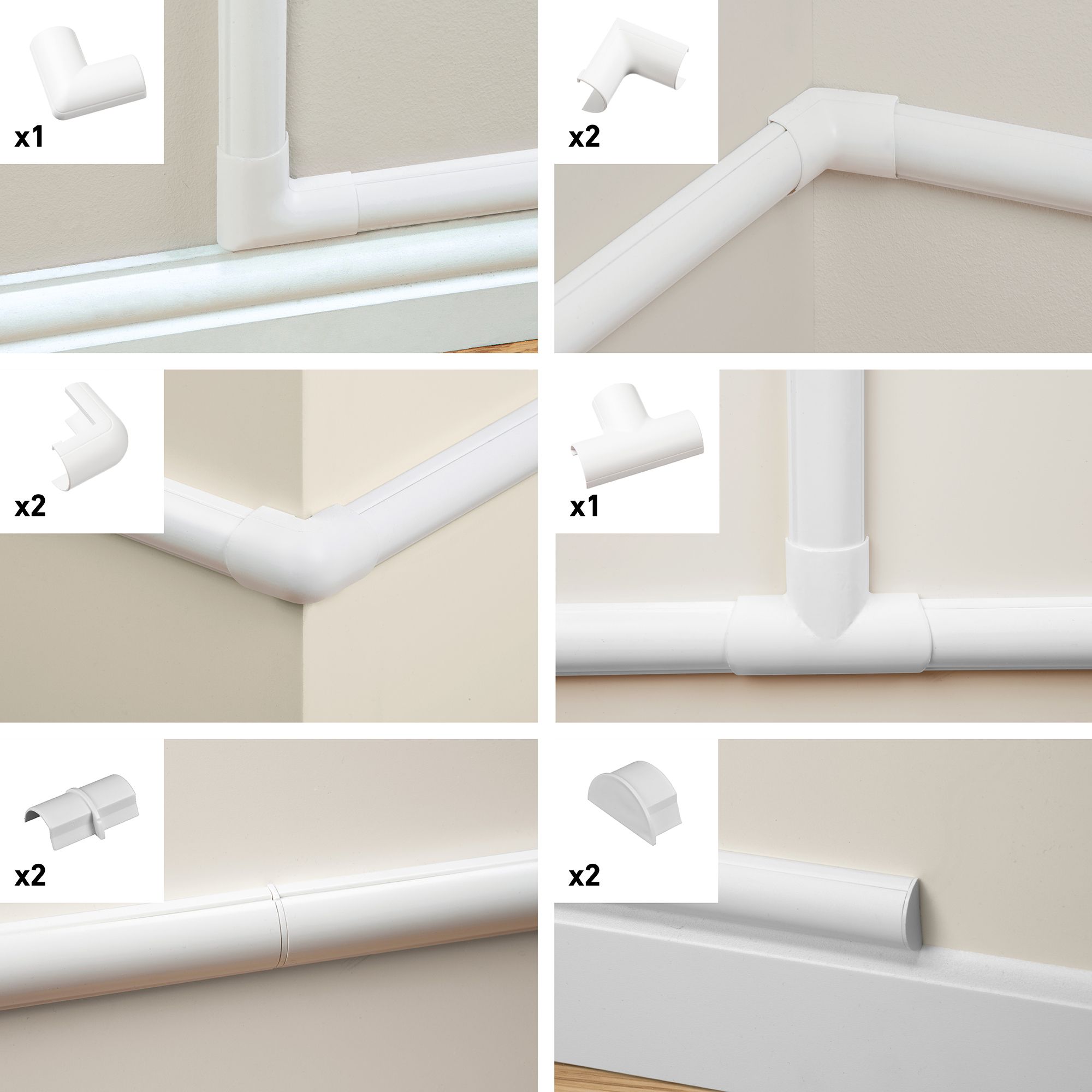 D-Line White 10 Piece Accessory pack (D)15mm, (W)30mm