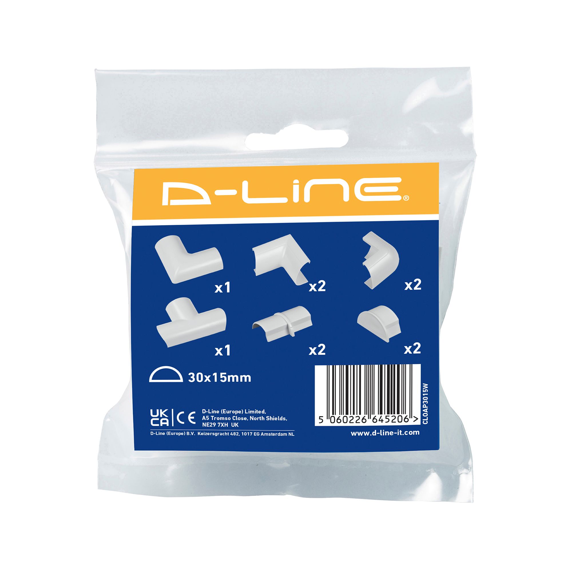 D-Line White 10 Piece Accessory pack (D)15mm, (W)30mm