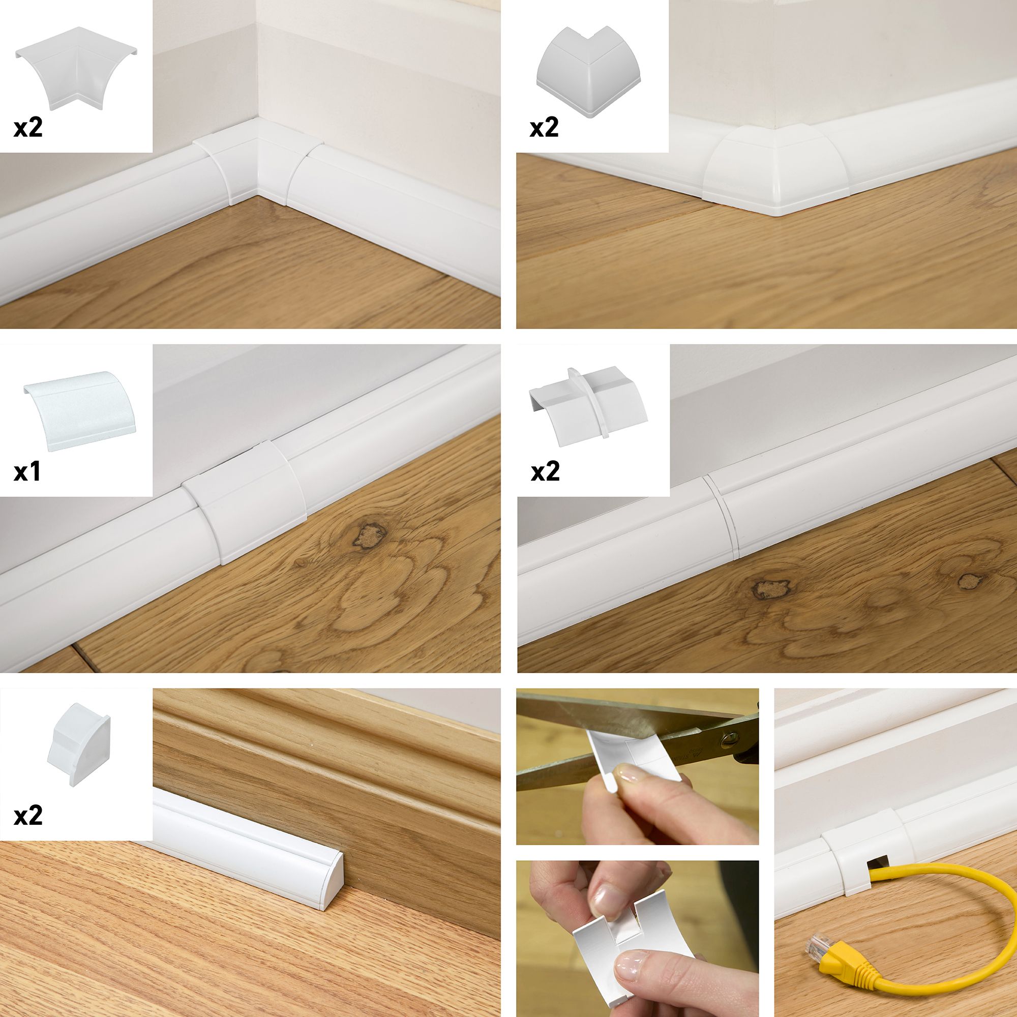 D-Line White 10 Piece Accessory pack (D)22mm, (W)22mm