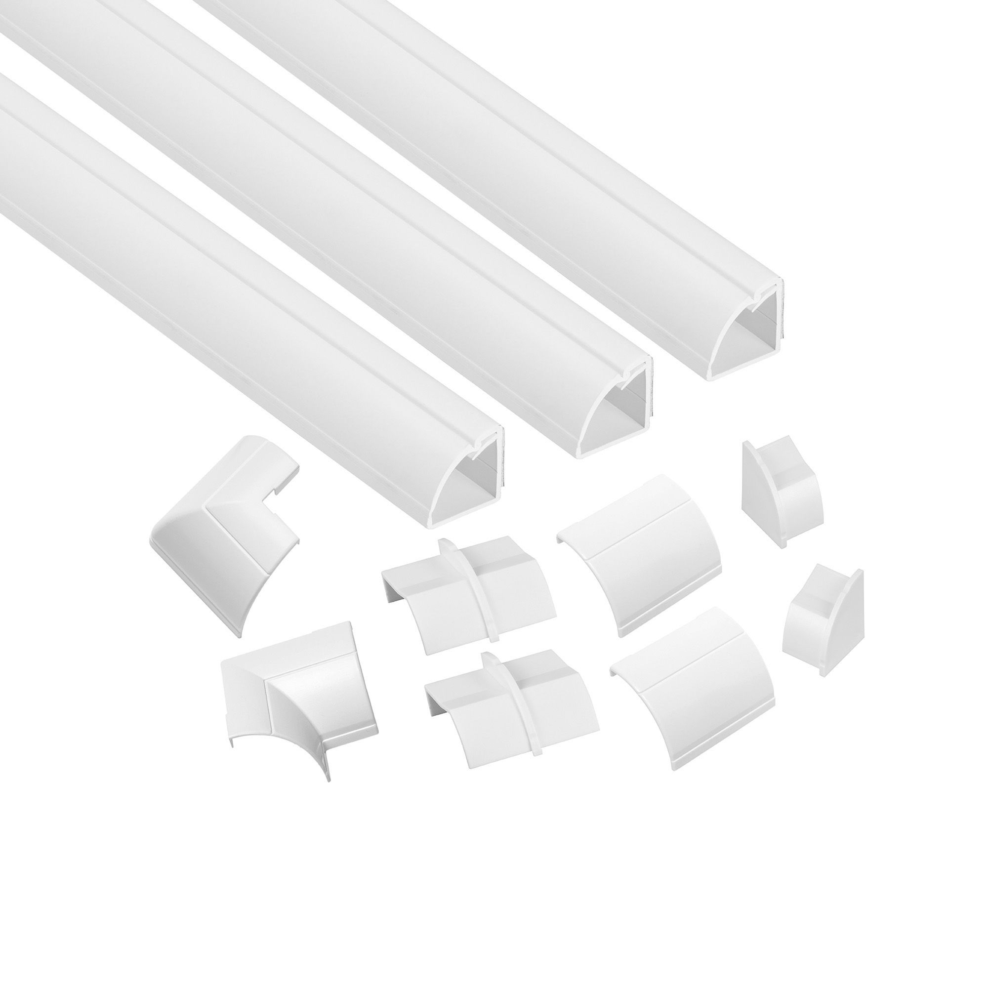 D-Line White 11 Piece Trunking kit (D)22mm, (W)22mm
