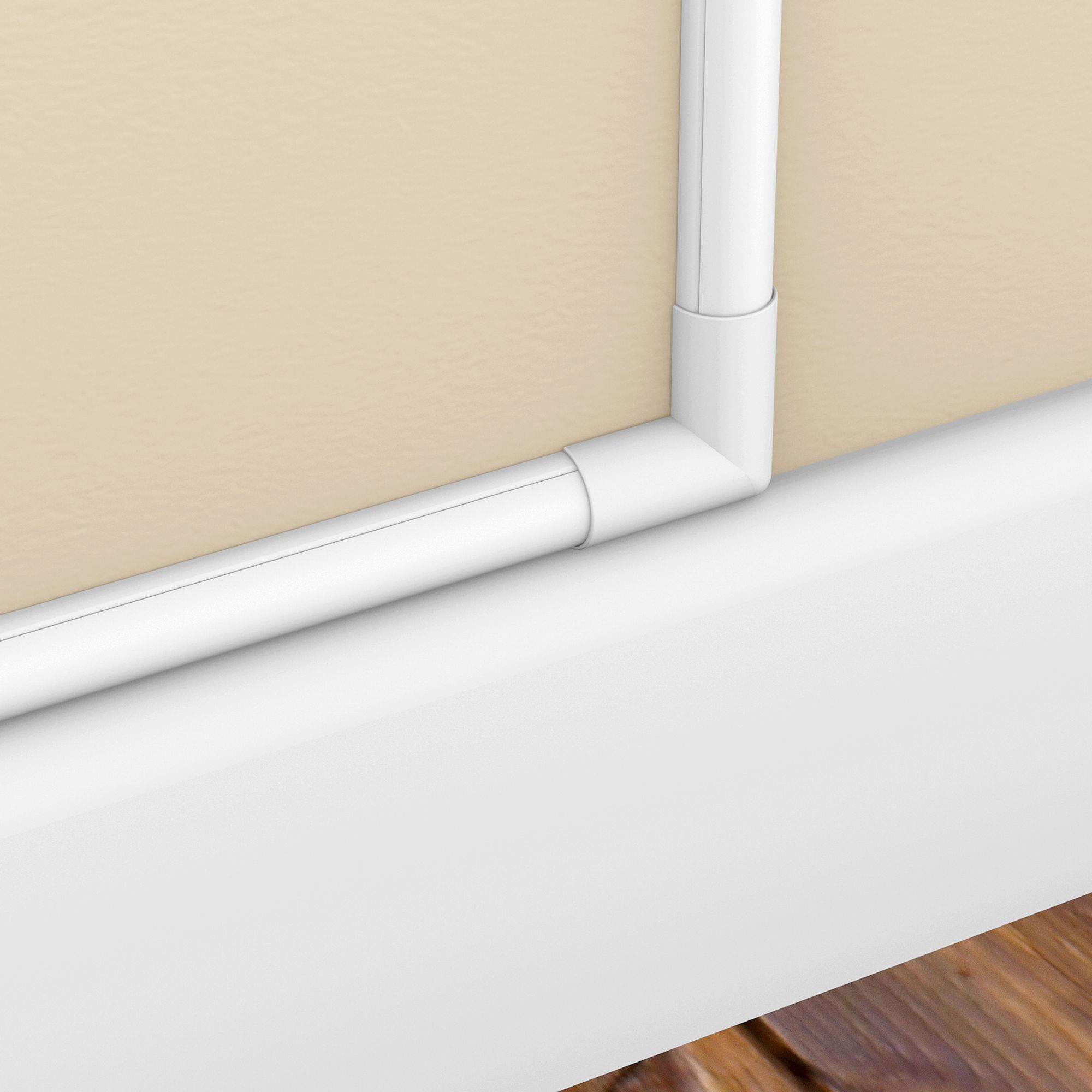 D-Line White 20mm x 10mm Flat 90° Trunking angle, Pack of 2