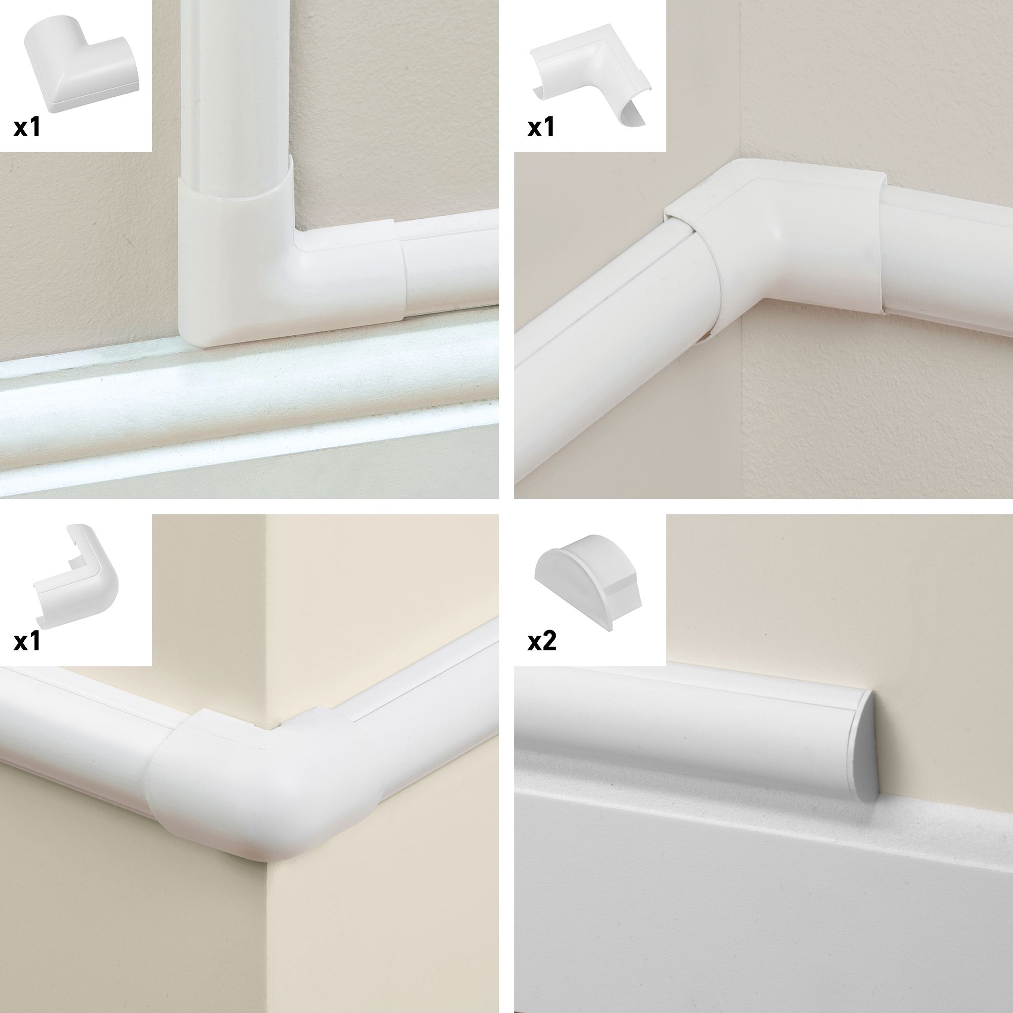 D-Line White 5 Piece Accessory pack (D)25mm, (W)50mm