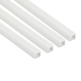 D-Line White Quarter-circle Decorative trunking,(W)22mm (L)2m (H)22mm, Pack of 4