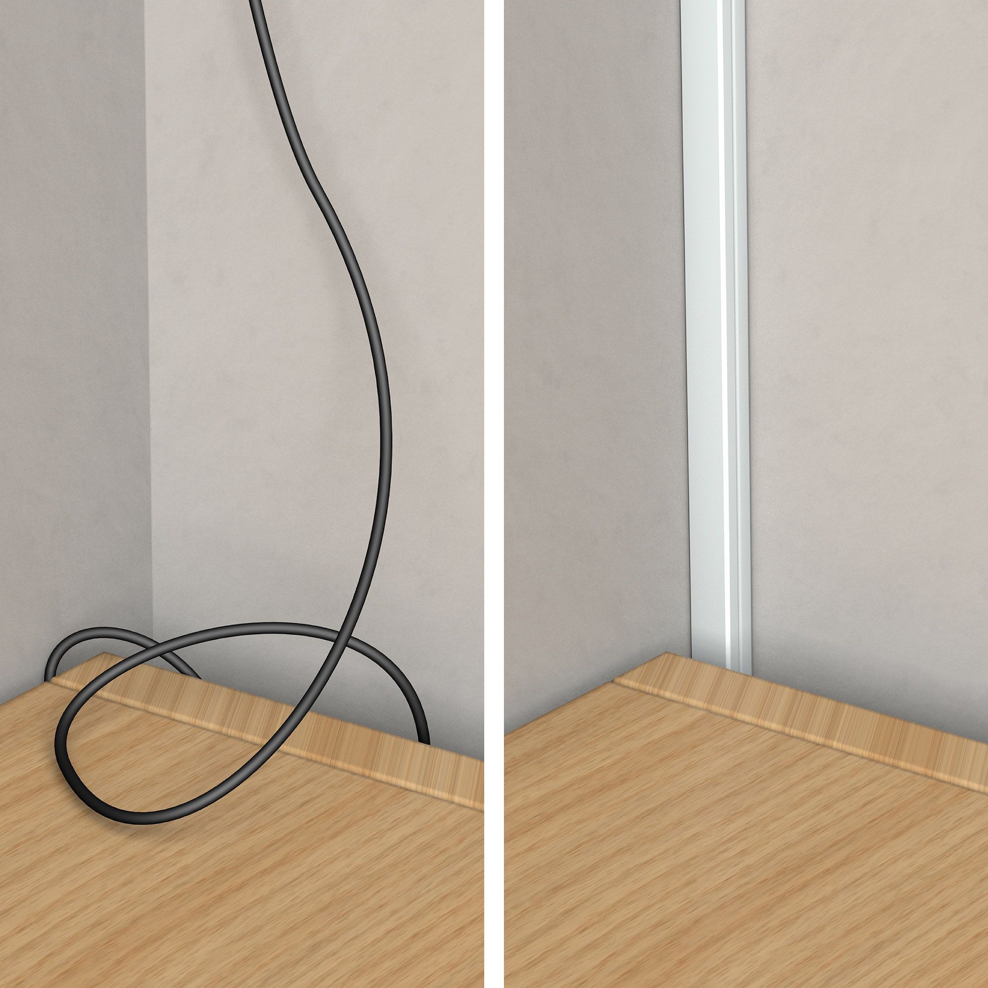 D-Line White Rectangular Trunking length, Pack of 4