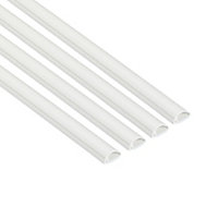D-Line White Semi-circle Decorative trunking,(W)16mm (L)2m (H)8mm, Pack of 4