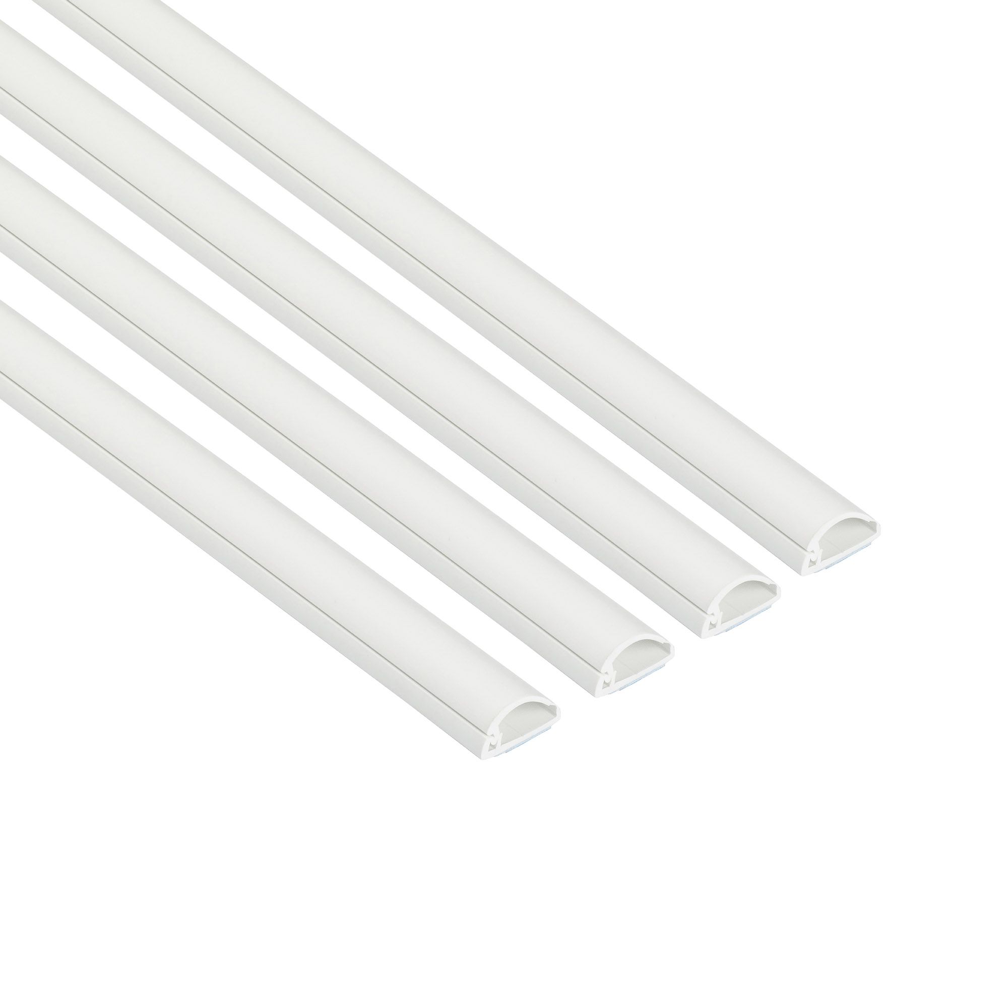 D-Line White Semi-circle Decorative trunking,(W)16mm (L)2m (H)8mm, Pack of 4