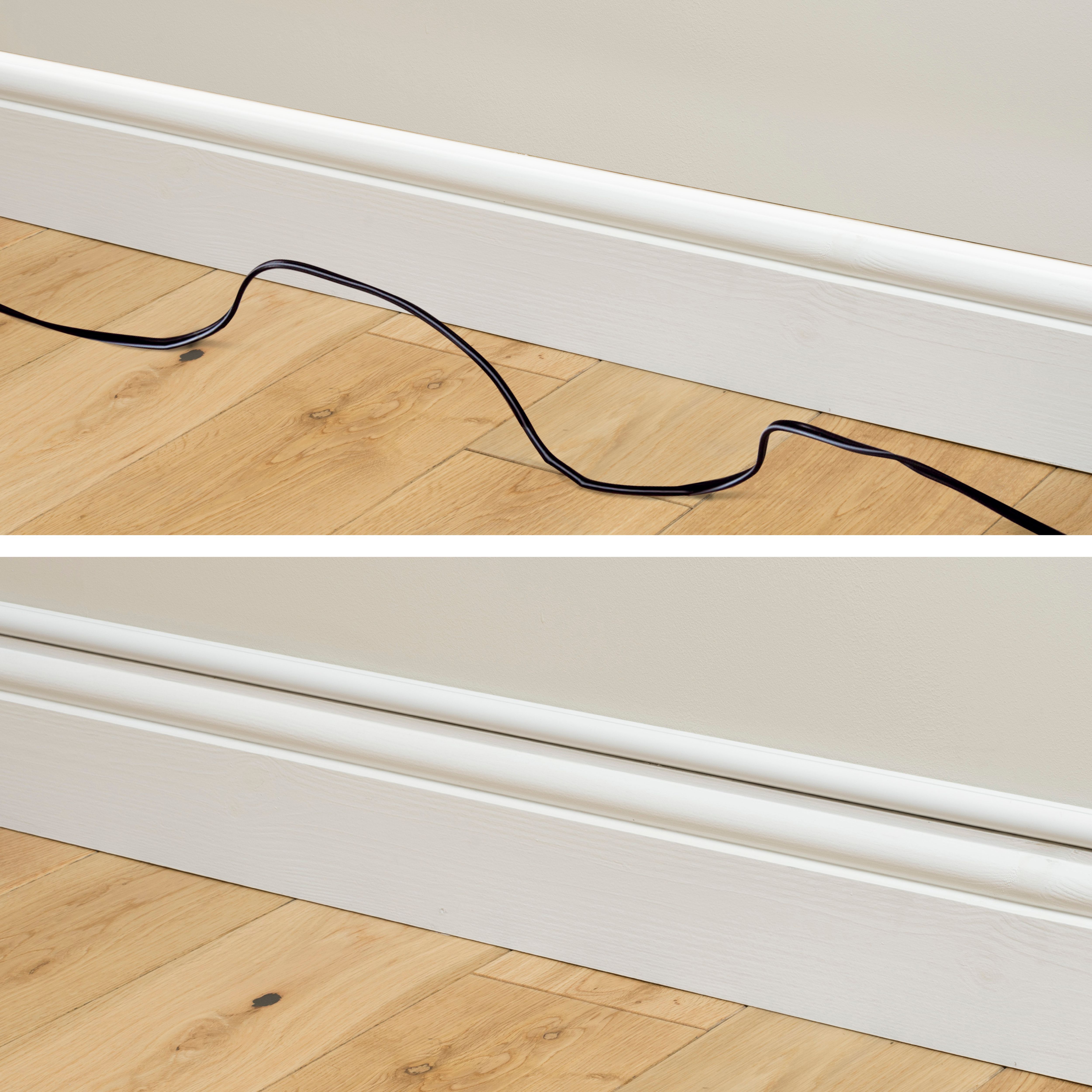 D-Line White Semi-circle Decorative trunking,(W)20mm (L)2m (H)10mm, Pack of 4