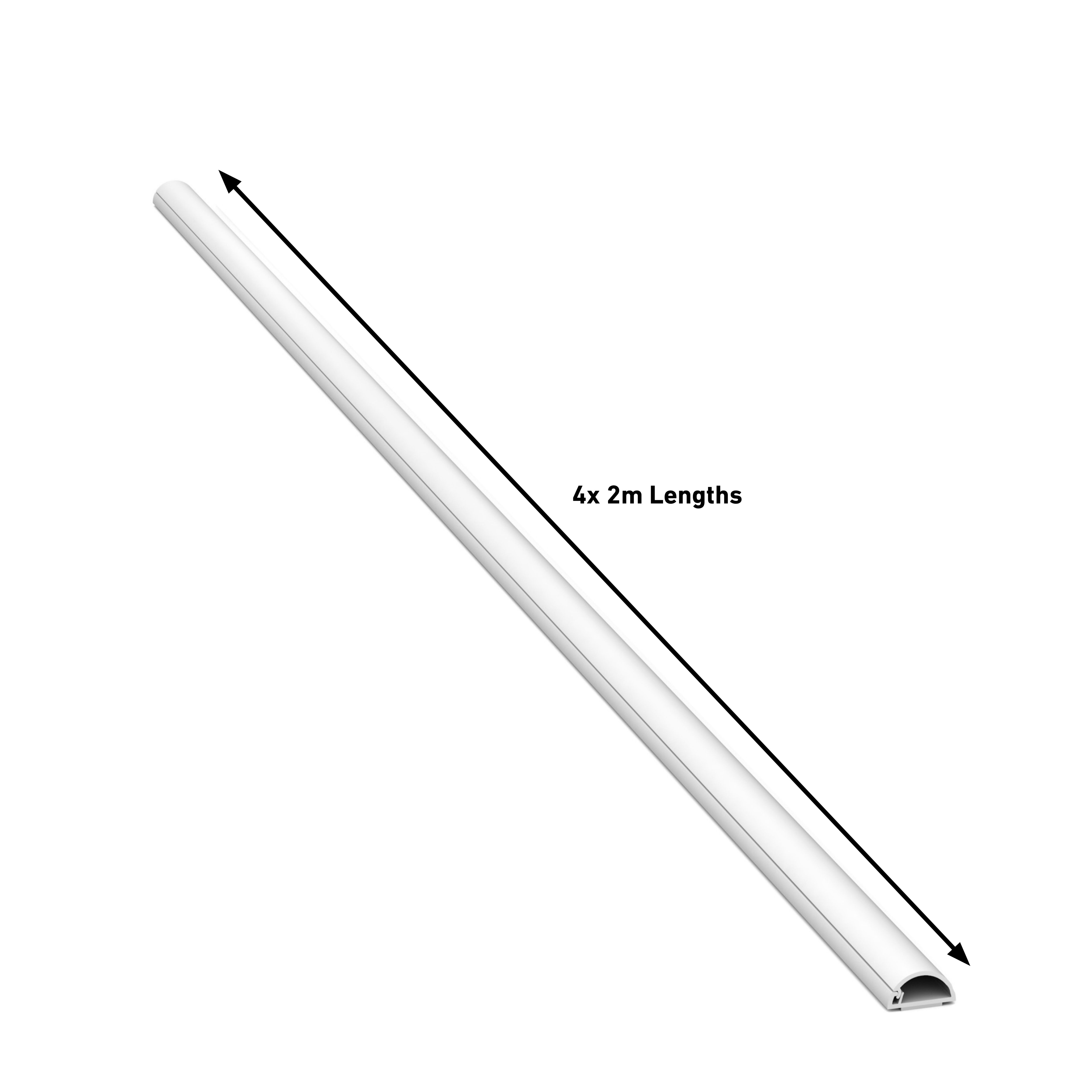 D-Line White Semi-circle Decorative trunking,(W)20mm (L)2m (H)10mm, Pack of 4