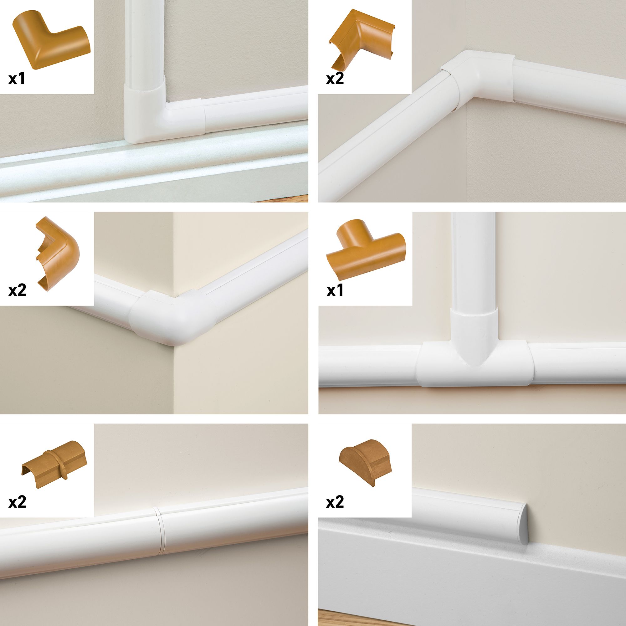 D-Line Wood effect 10 Piece Accessory pack (D)15mm, (W)30mm