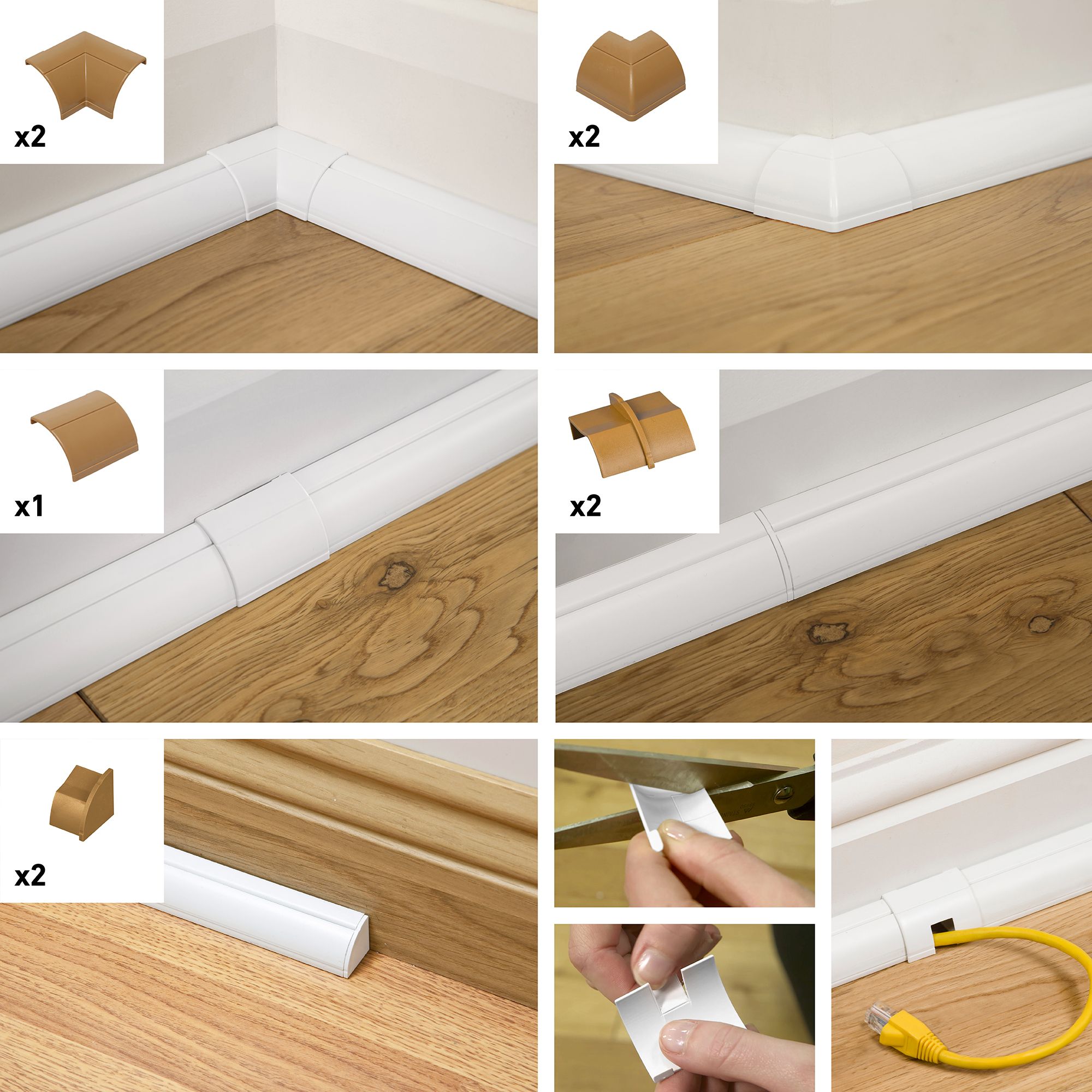 D-Line Wood effect 10 Piece Accessory pack (D)22mm, (W)22mm