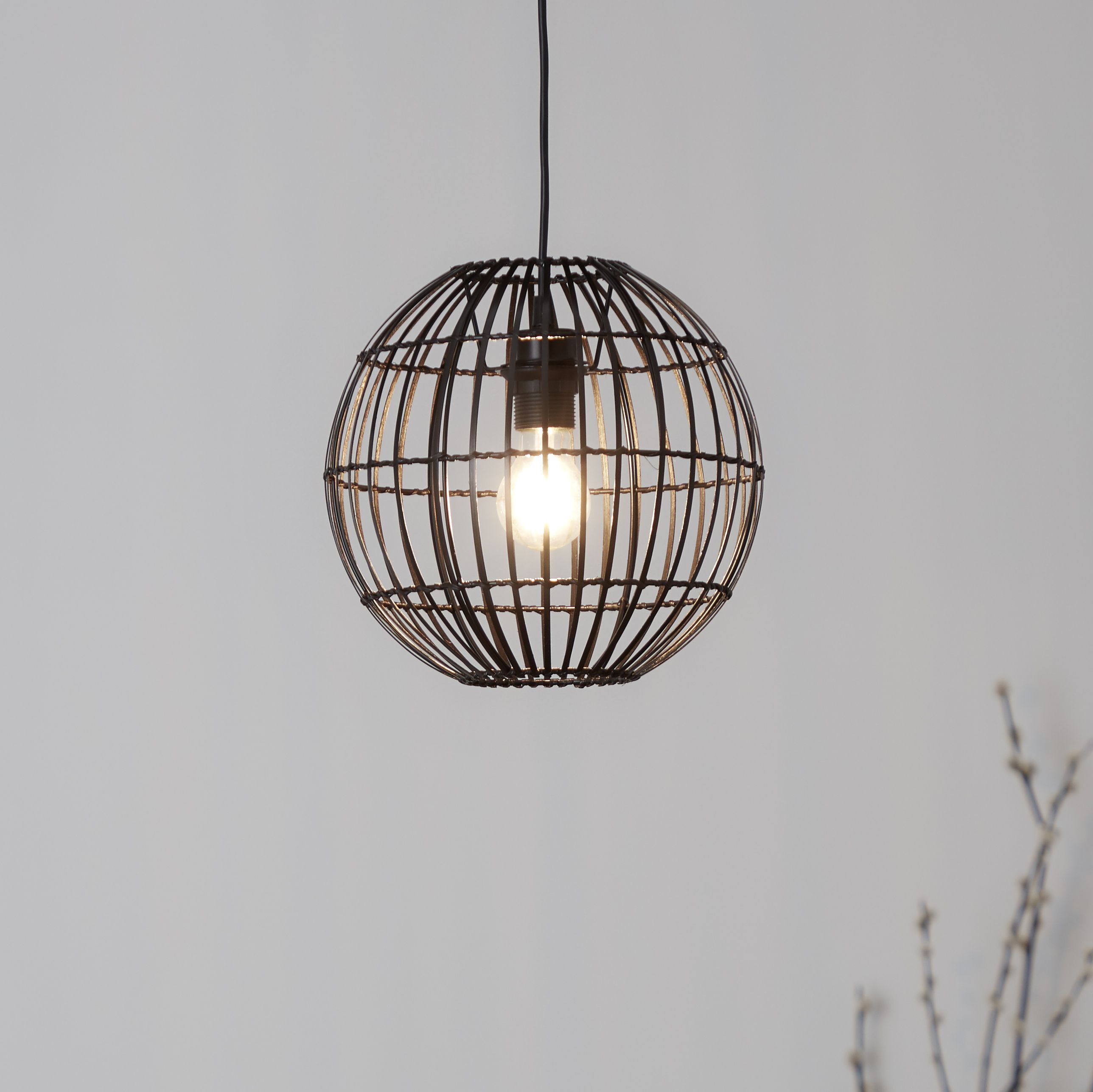 Dacite Black Pendant ceiling light, (Dia)280mm