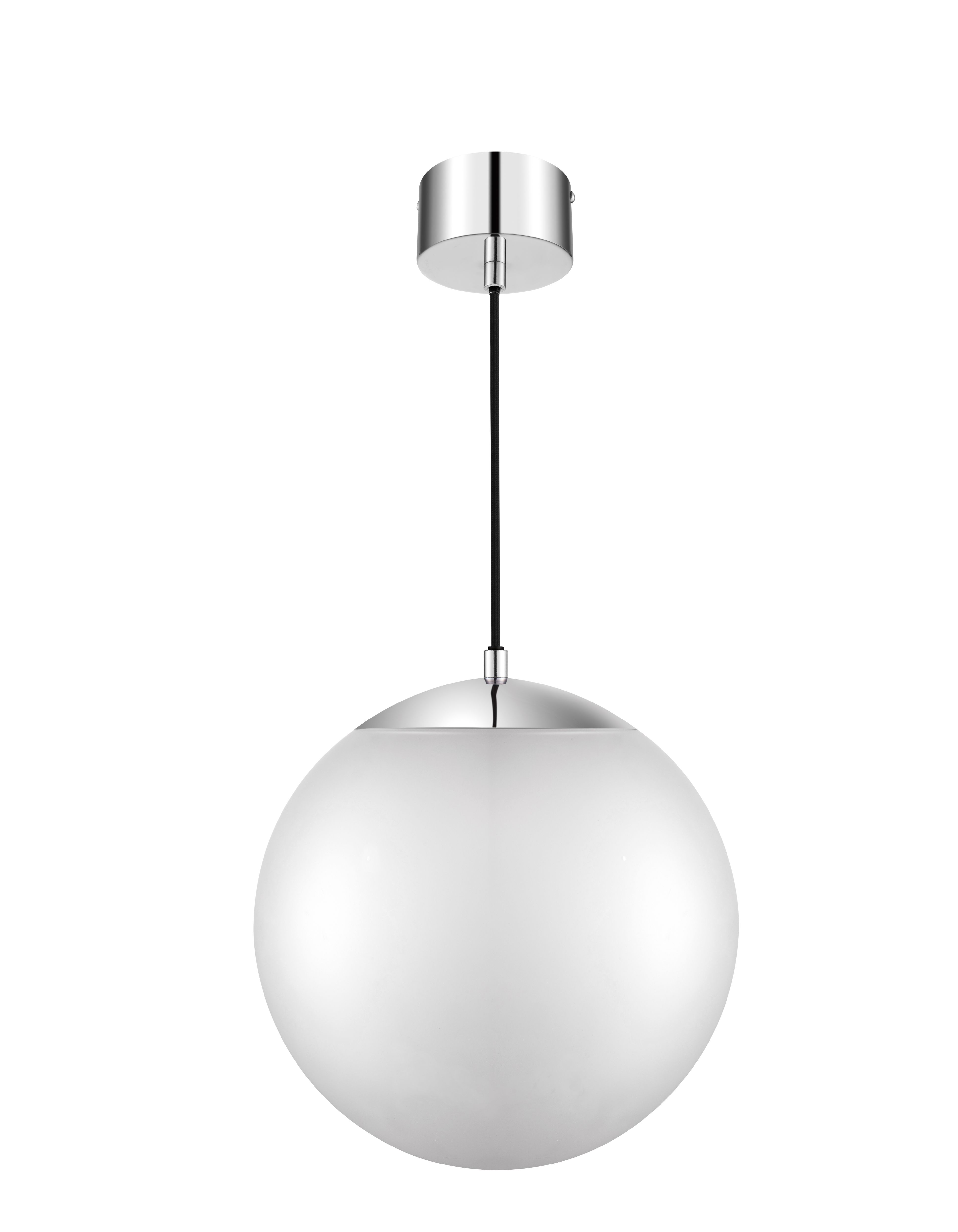 Dacite White Chrome effect Pendant ceiling light, (Dia)280mm