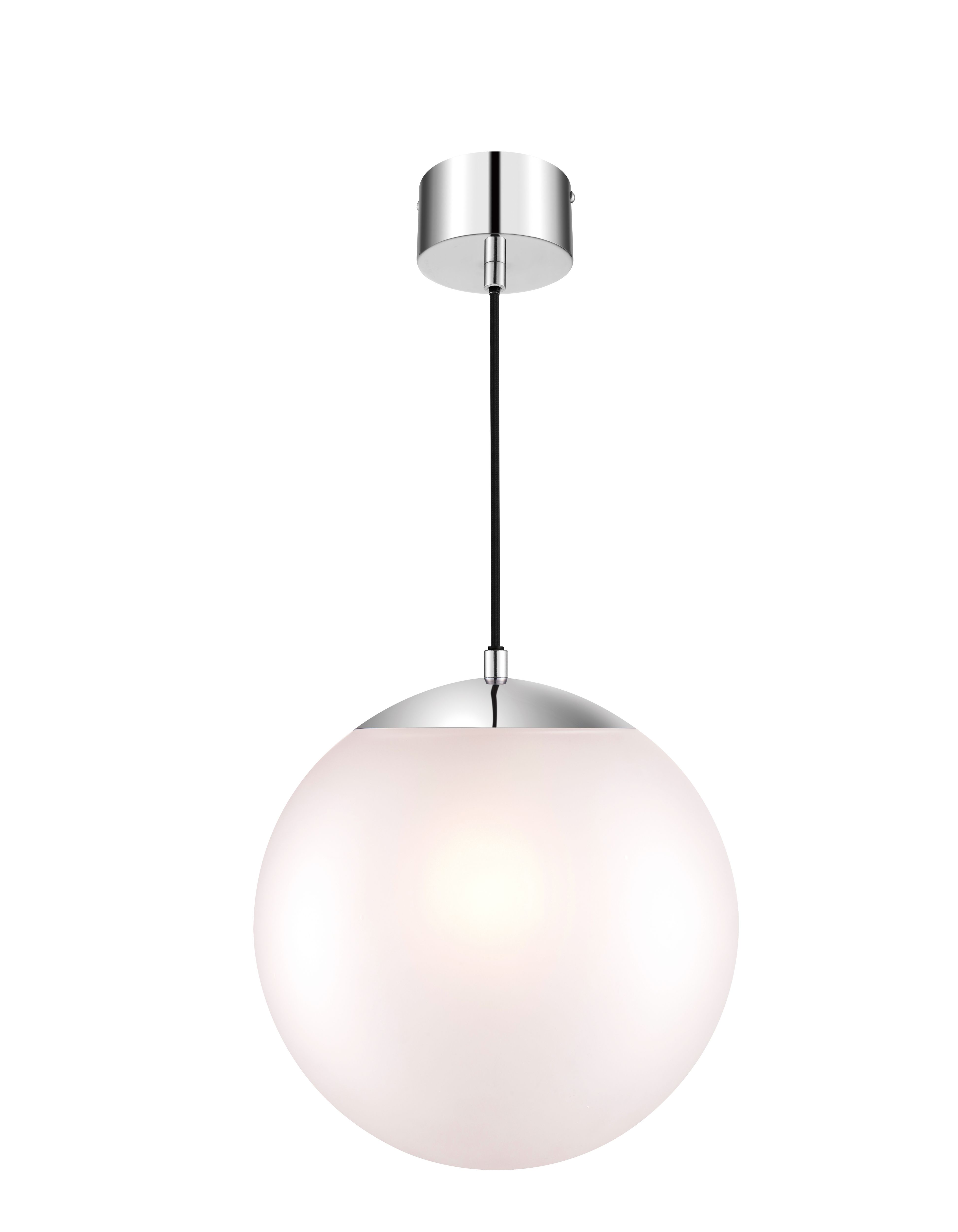 Dacite White Chrome effect Pendant ceiling light, (Dia)280mm
