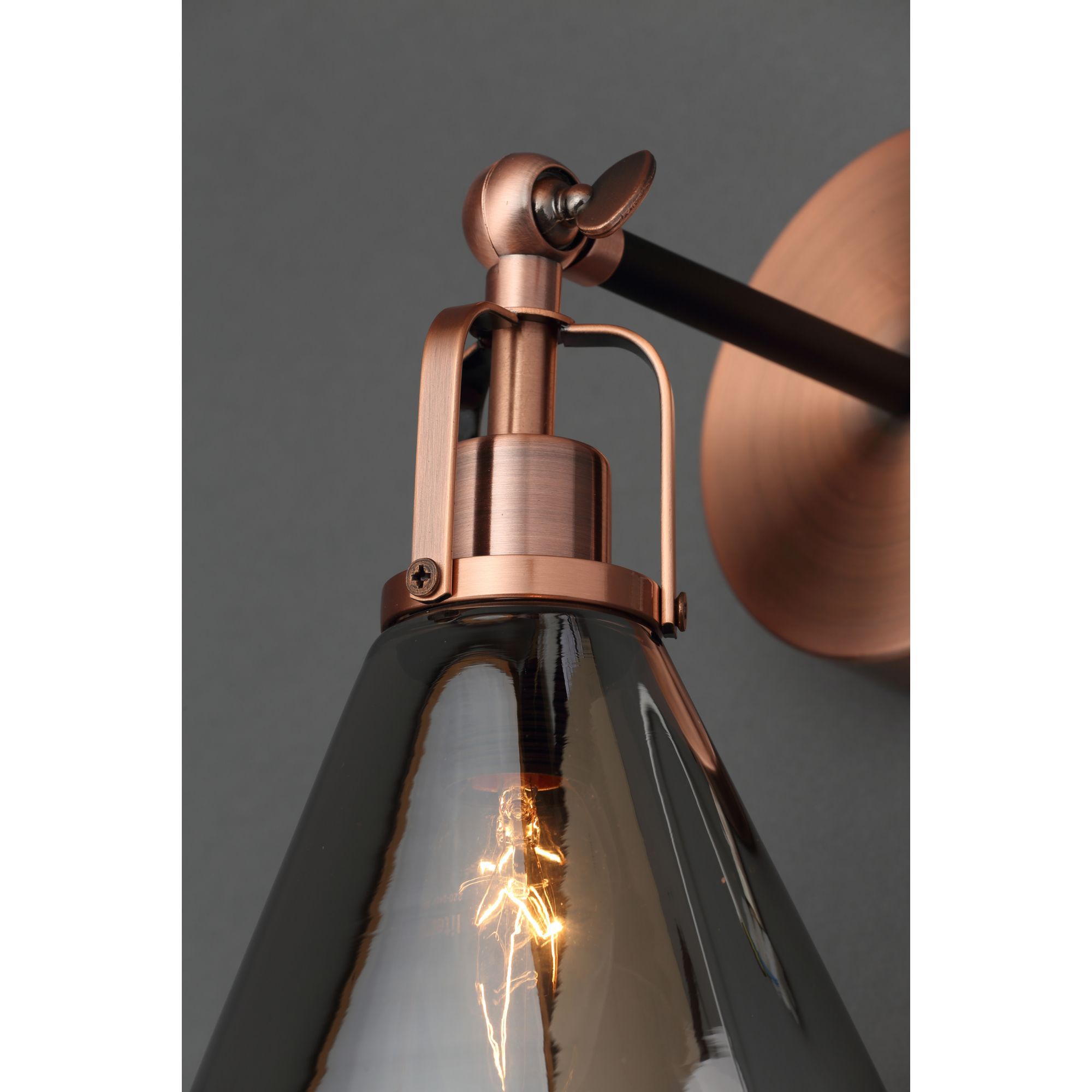 Dafyd antique copper & deals smoke pendant ceiling light