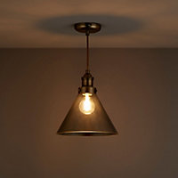 Dafyd Pendant Antique brass effect Ceiling light