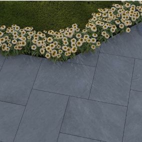 Dakota Grey Matt Stone effect Porcelain Outdoor Floor Tile, Pack of 2, (L)900mm (W)600mm