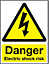 Danger electrical shock risk Plastic Safety sign, (H)200mm (W)150mm