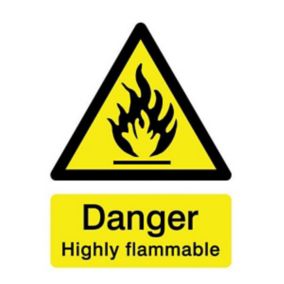 Danger highly flammable Self-adhesive labels, (H)200mm (W)150mm