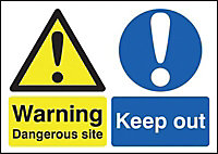 Dangerous site, Keep out Polypropylene Safety sign, (H)420mm