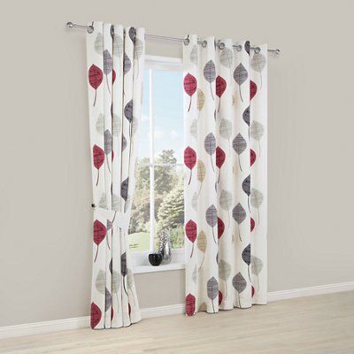 Red and on sale white curtains