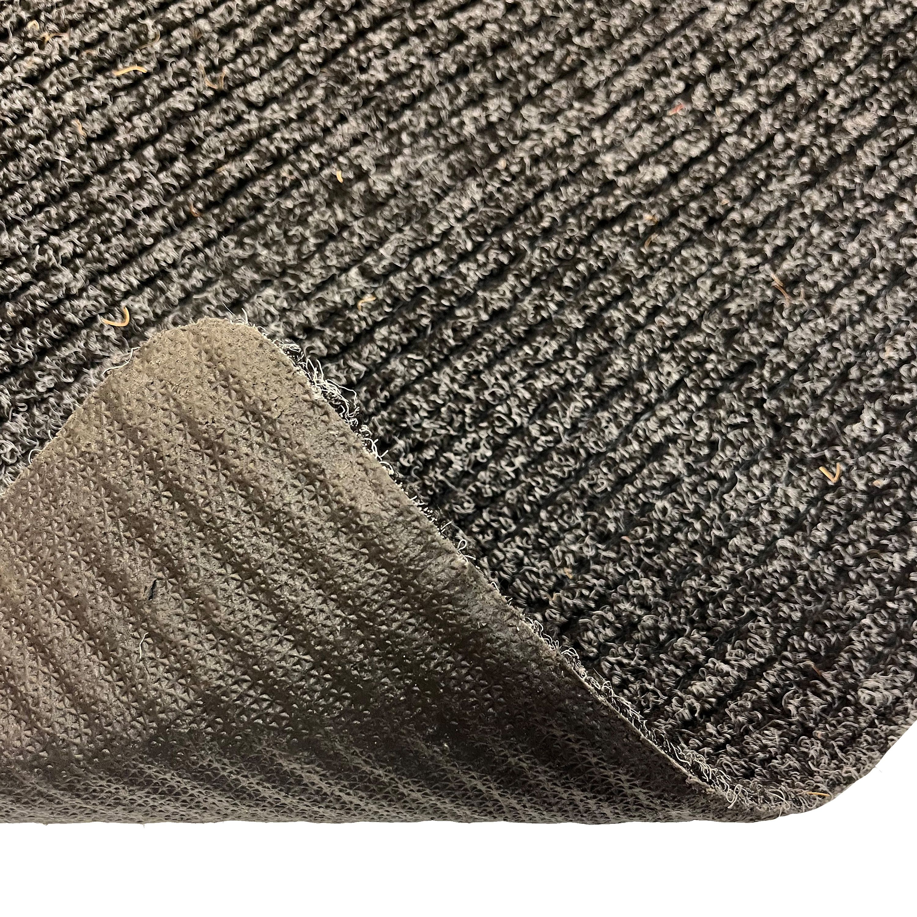 Dark grey Ribbed Door mat, 120cm x 80cm